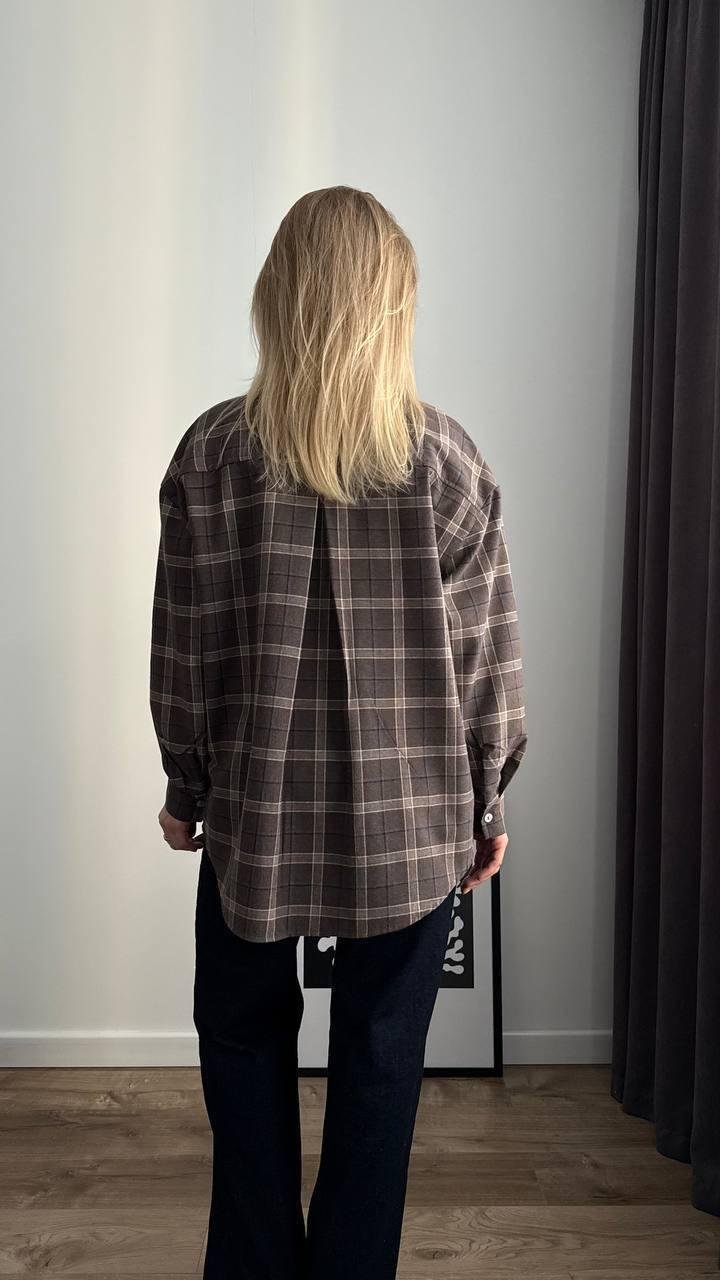 vvg Oversize rudi languoti marškiniai